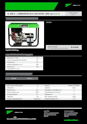 Diesel Generatoren INMESOL AL 850-E
