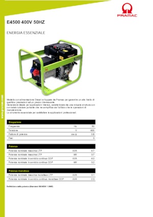 Diesel Generatoren PRAMAC Lifter E 4500 TYH