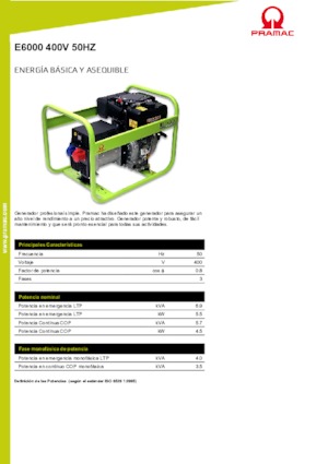 Diesel Generatoren PRAMAC Lifter E 6000 TYH