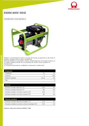 Diesel Generatoren PRAMAC Lifter E 6000 TYH
