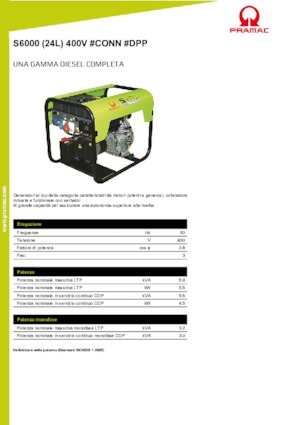 Diesel Generatoren PRAMAC Lifter S 6000 TYA
