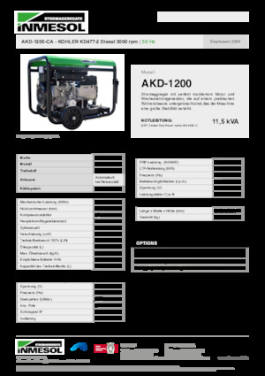Diesel Generatoren INMESOL AKD-1200-CA