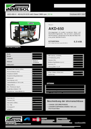 Diesel Generatoren INMESOL AKD-650-E