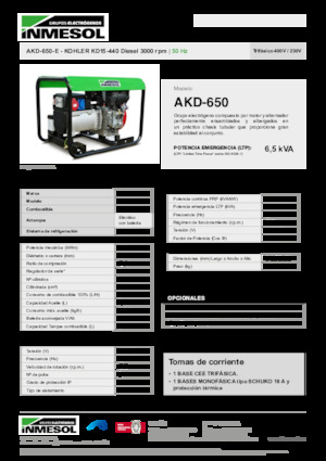 Diesel Generatoren INMESOL AKD-650-E