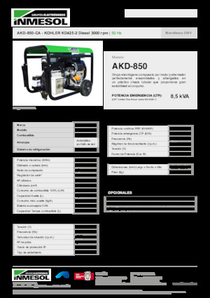 Diesel Generatoren INMESOL AKD-850-CA