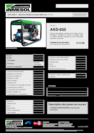 Diesel Generatoren INMESOL AKD-850-E