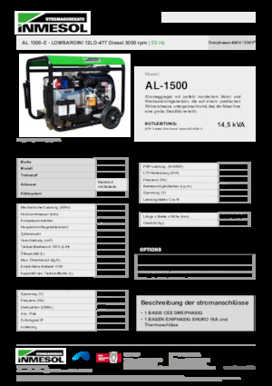 Diesel Generatoren INMESOL AL 1500-E