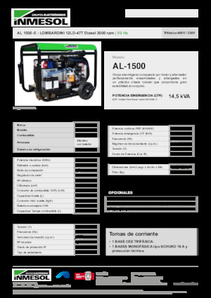 Diesel Generatoren INMESOL AL 1500-E