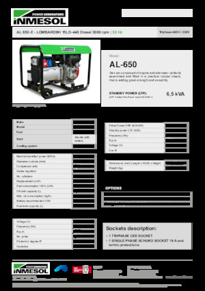 Diesel Generatoren INMESOL AL 650-E