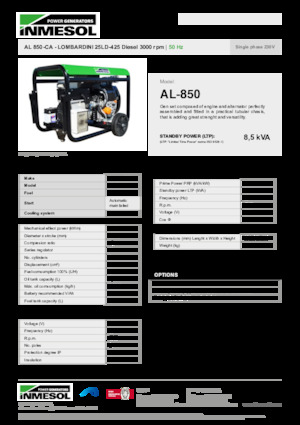 Diesel Generatoren INMESOL AL 850-CA