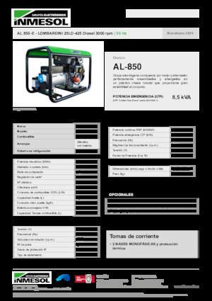 Diesel Generatoren INMESOL AL 850-E