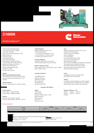 Diesel Generatoren Cummins C100D6