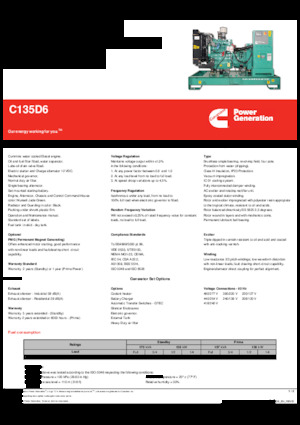 Diesel Generatoren Cummins C135D6
