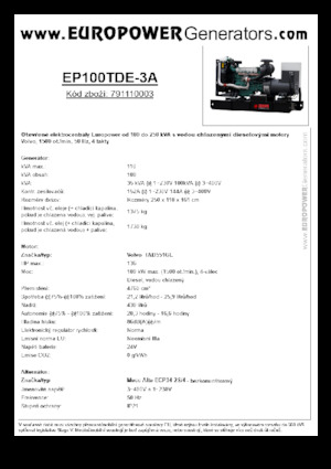 Diesel Generatoren Europower EP100TDE-3A (MA)