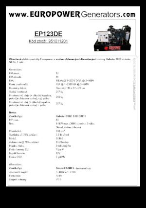 Diesel Generatoren Europower EP123DE (S)