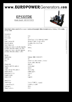 Diesel Generatoren Europower EP133TDE (S)