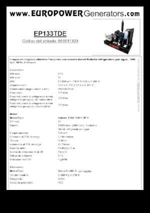 Diesel Generatoren Europower EP133TDE (S)