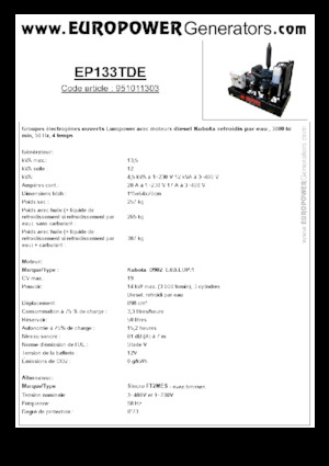 Diesel Generatoren Europower EP133TDE (S)