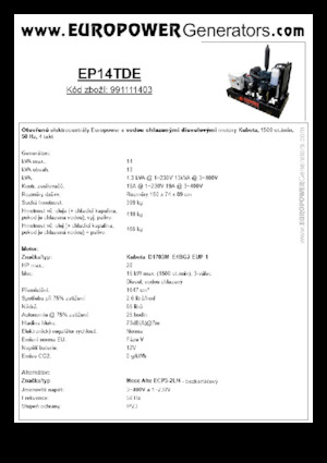 Diesel Generatoren Europower EP14TDE (MA)
