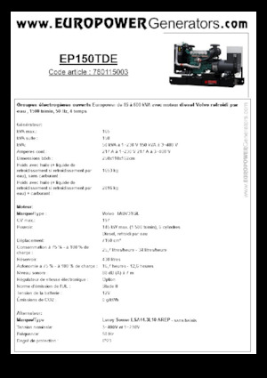 Diesel Generatoren Europower EP150TDE (LS)