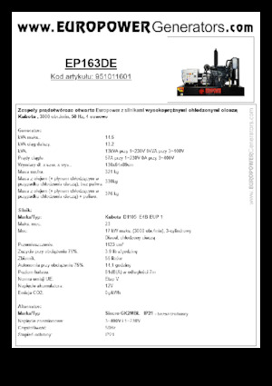 Diesel Generatoren Europower EP163DE (S)