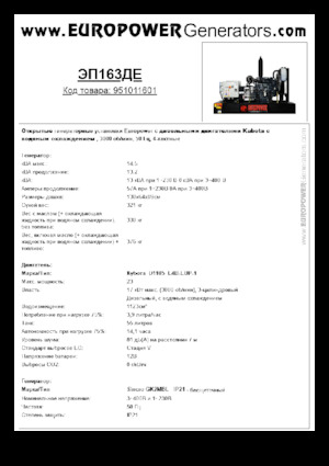 Diesel Generatoren Europower EP163DE (S)