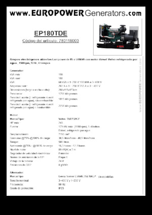 Diesel Generatoren Europower EP180TDE (LS)