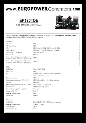 Diesel Generatoren Europower EP180TDE (MA)