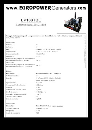Diesel Generatoren Europower EP183TDE (MA)