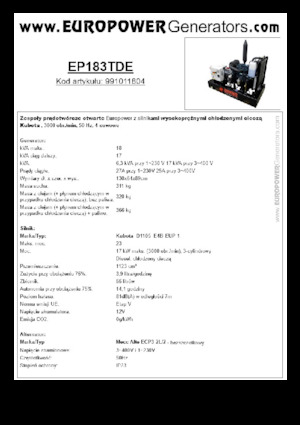 Diesel Generatoren Europower EP183TDE (MA)
