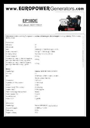 Diesel Generatoren Europower EP18DE (S)