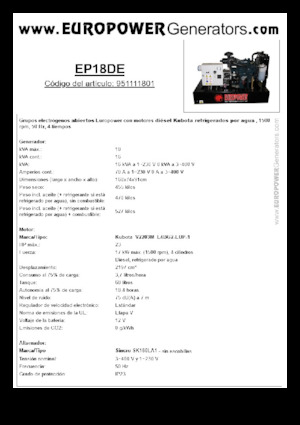 Diesel Generatoren Europower EP18DE (S)