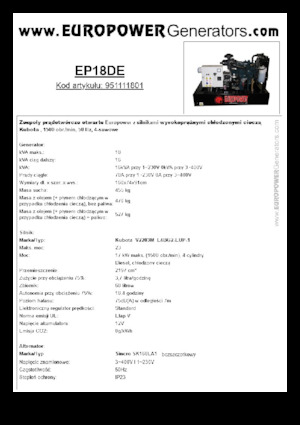 Diesel Generatoren Europower EP18DE (S)