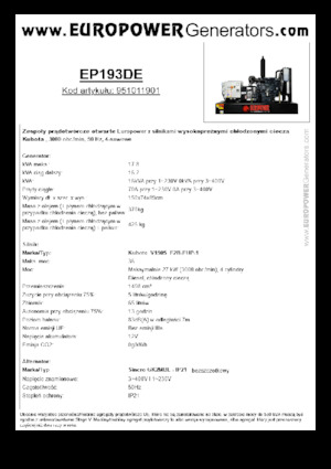 Diesel Generatoren Europower EP193DE (S)