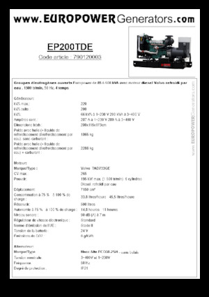 Diesel Generatoren Europower EP200TDE (MA)