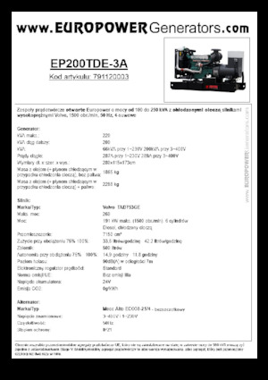 Diesel Generatoren Europower EP200TDE-3A (MA)