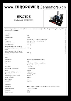 Diesel Generatoren Europower EP20TDE (MA)