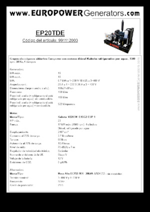 Diesel Generatoren Europower EP20TDE (MA)
