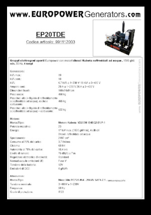Diesel Generatoren Europower EP20TDE (MA)