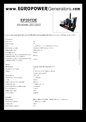 Diesel Generatoren Europower EP20TDE (MA)
