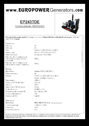 Diesel Generatoren Europower EP243TDE (MA)