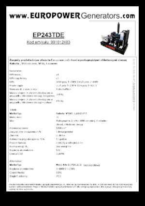 Diesel Generatoren Europower EP243TDE (MA)