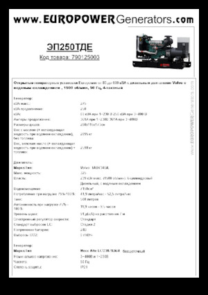 Diesel Generatoren Europower EP250TDE (MA)