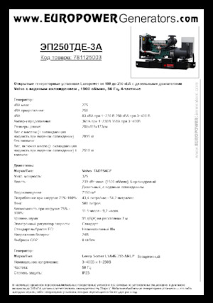 Diesel Generatoren Europower EP250TDE-3A (LS)