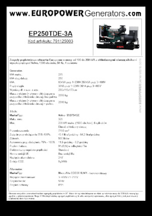 Diesel Generatoren Europower EP250TDE-3A (MA)