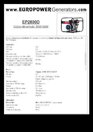 Diesel Generatoren Europower EP2800D (MA)