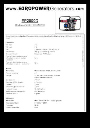 Diesel Generatoren Europower EP2800D (MA)