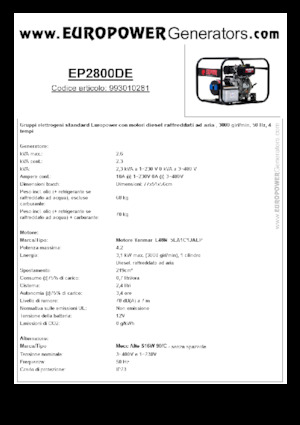 Diesel Generatoren Europower EP2800DE (MA)