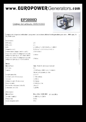 Diesel Generatoren Europower EP3000D (MA)