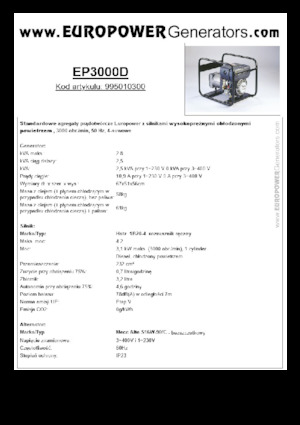Diesel Generatoren Europower EP3000D (MA)